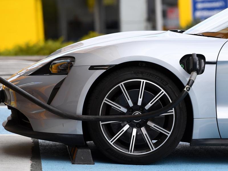 An electric vehicles being charged (file image)