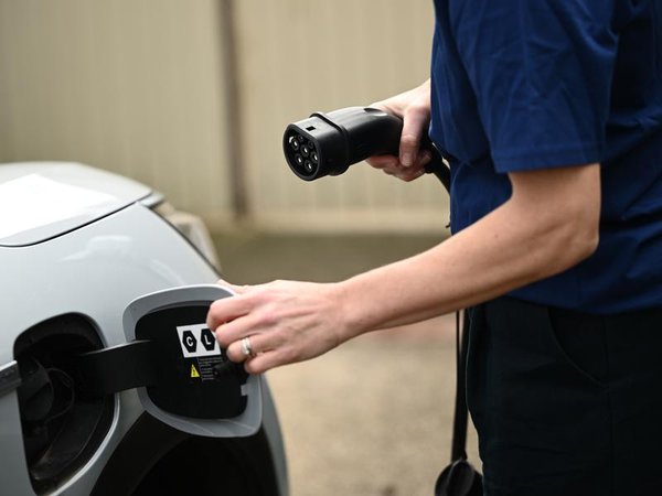 Charger on an electric car