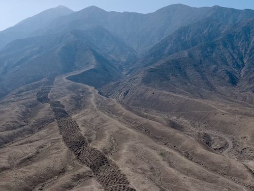 An aerial photo of Monte Sierpe, facing northeast.