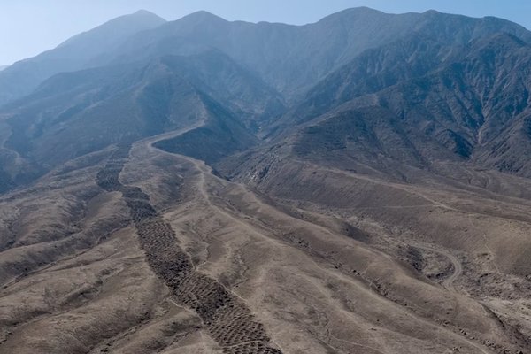 An aerial photo of Monte Sierpe, facing northeast.
