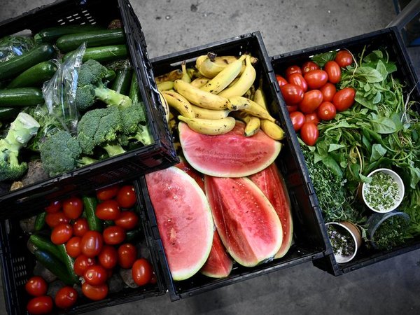 Produce to be donated is seen at OzHarvest in Sydney