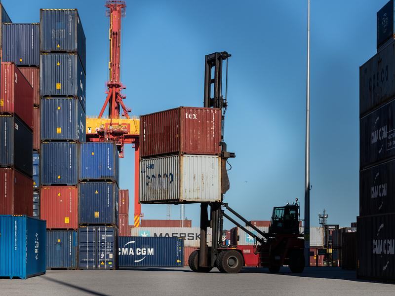 Shipping containers at Fremantle harbour (file image)