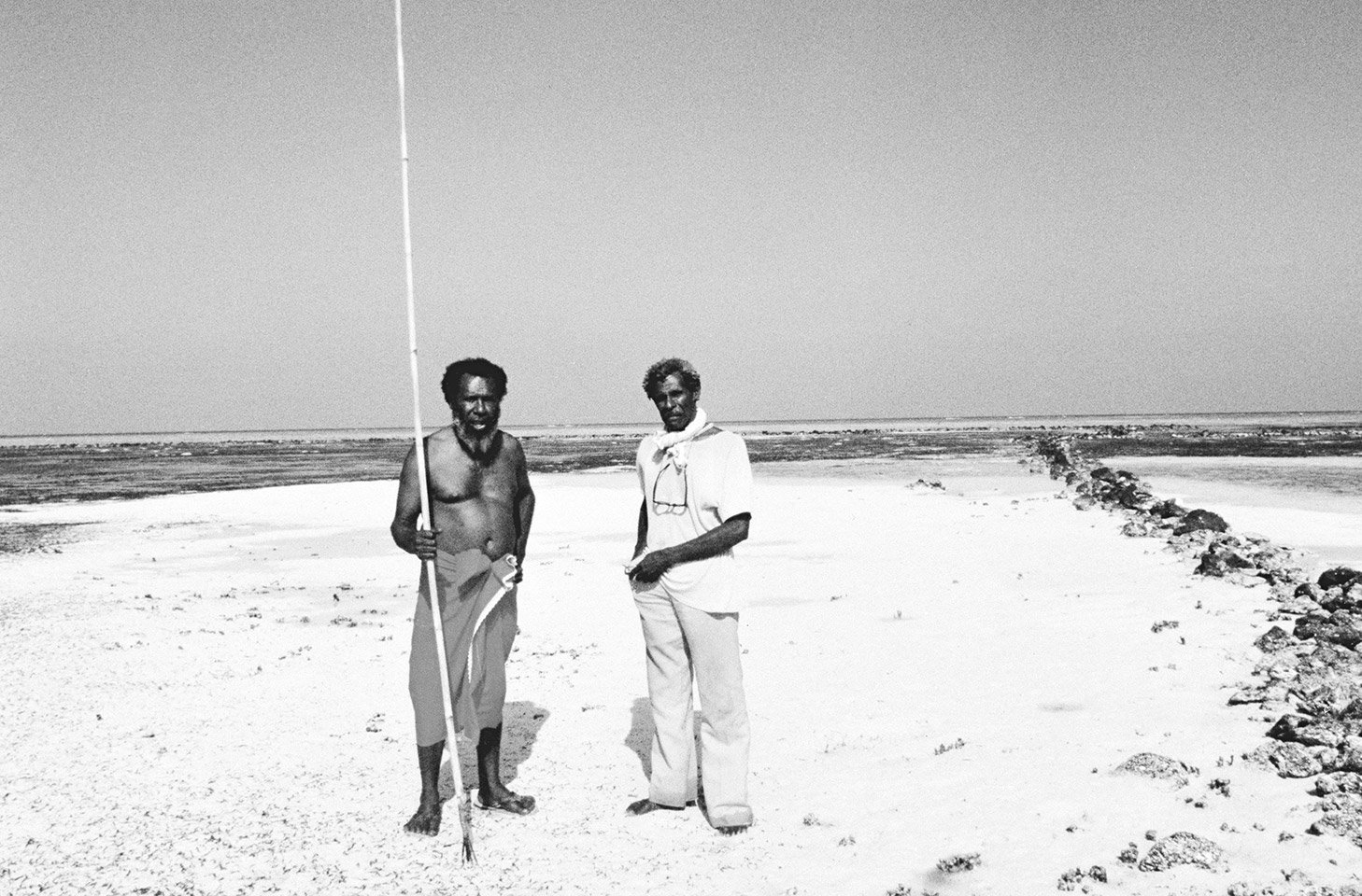 Mabo and Jack Wailu on Mer Island, 1989