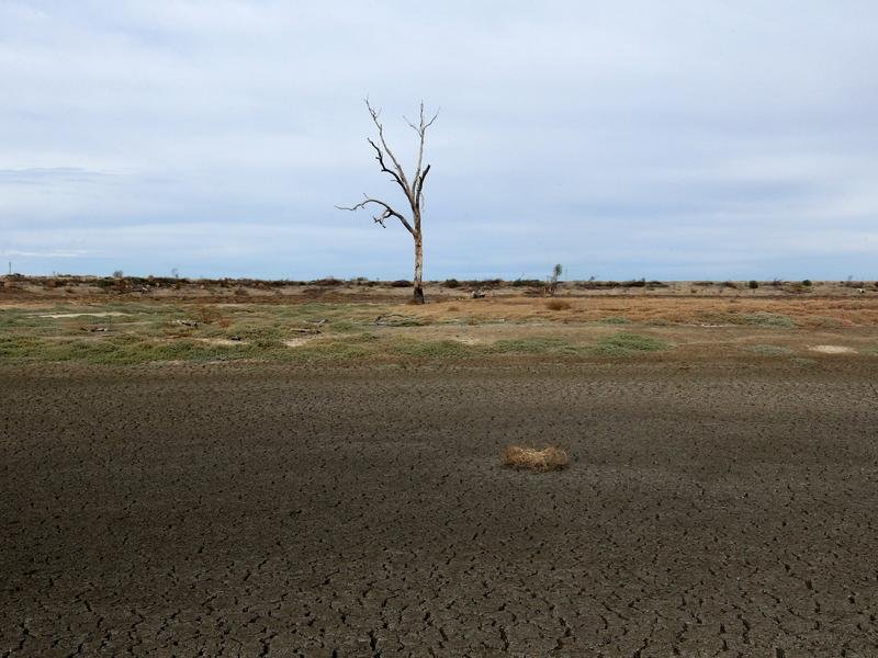 A dried up dam in the drought-stricken town of Mungindi.