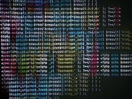 Computer code on a screen