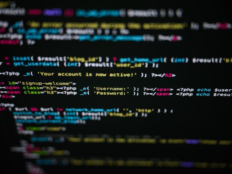 An image of code dispalyed on a computer screen