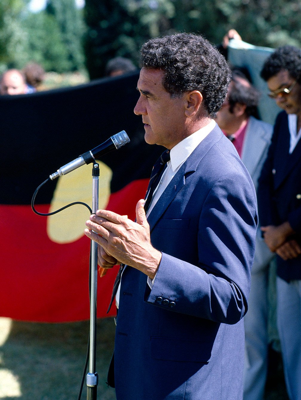 Perkins speaking as Secretary of the Department of Aboriginal Affairs