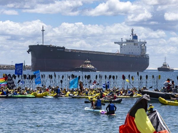 Newcastle port protest (file)