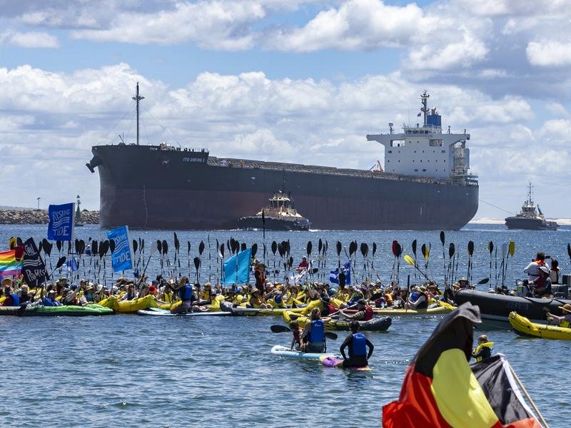 Newcastle port protest (file)