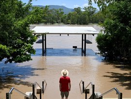 Floodwaters from the Fitzroy River, Queensland