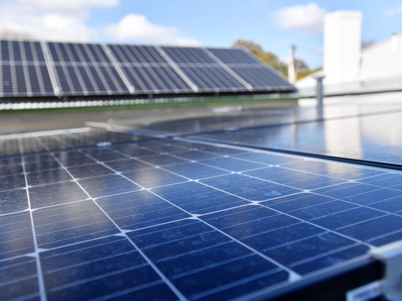 A general view of a home rooftop solar system