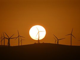 A file photo of wind turbines 