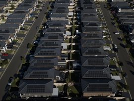 A file photo of solar panels on homes