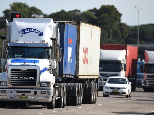 Trucks driving on a road (file image)