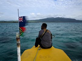 Man on boat in Vanuatu
