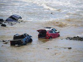 Cars washed out to sea